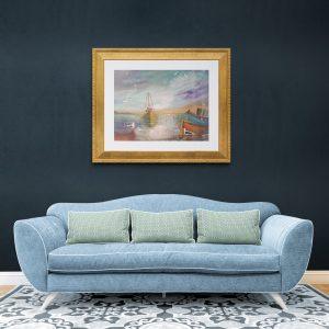 Comfy 3 seater sofa in living room (2)