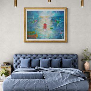 Comfy bedroom with an extra large bed (3)