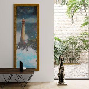 Modern interior with table and dog statue (5)